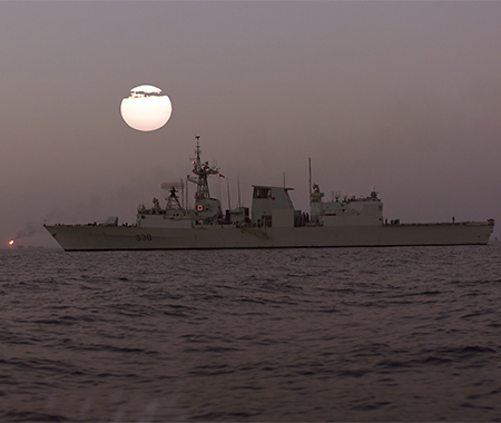 Canadian frigate in the Arabian Gulf