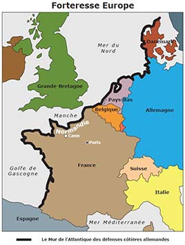Les pays de l'Europe de l'Ouest lors de la Seconde Guerre mondiale.