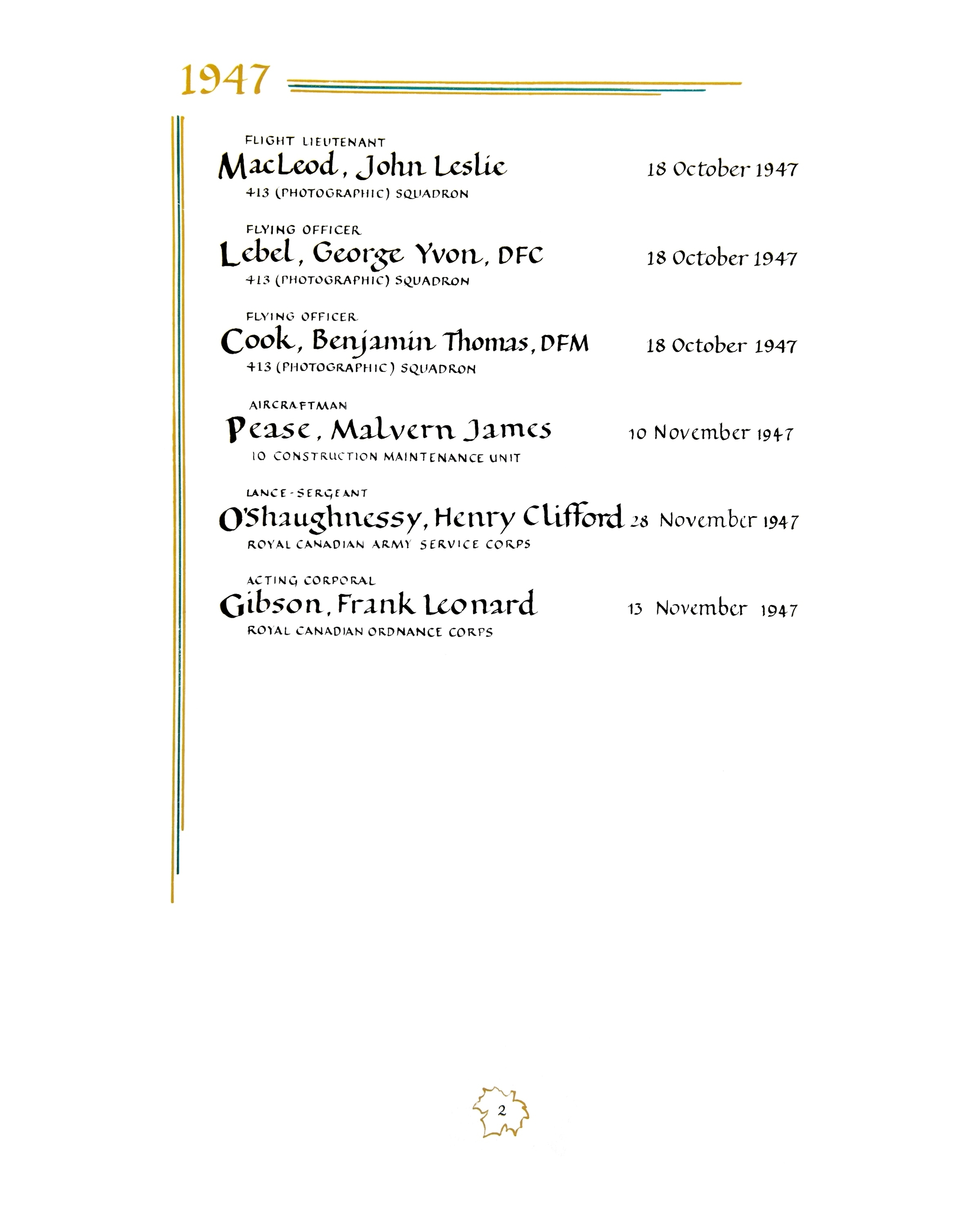 Page 2 - In the Service of Canada (1947 – 2014)