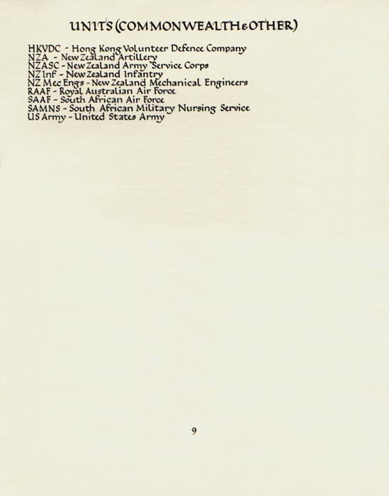 Unités Commonwealth et autres page 9 - La Seconde Guerre mondiale - Transcription du texte à suivre