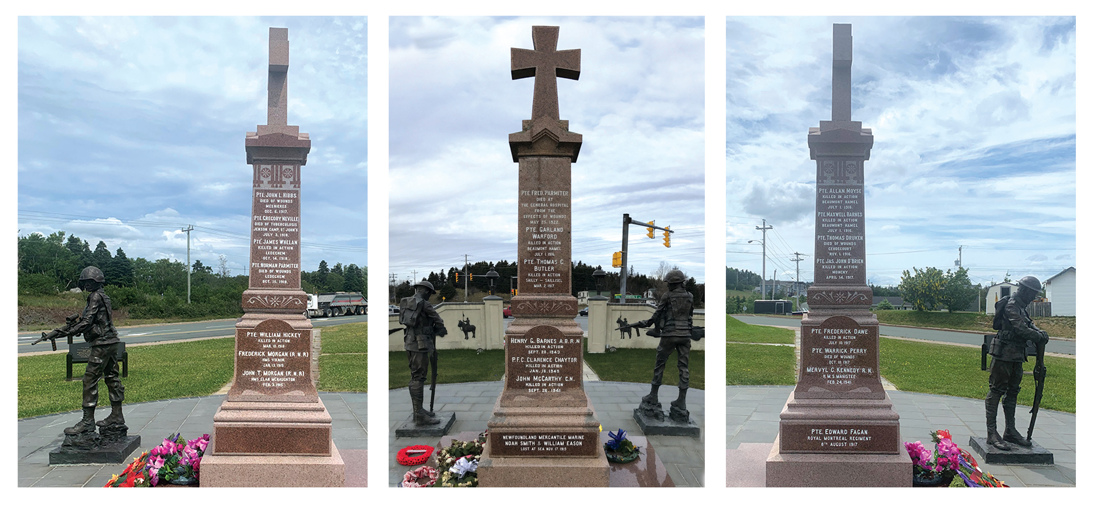 droite, arrière et gauche du monument