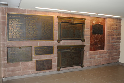 plaques and surroundings