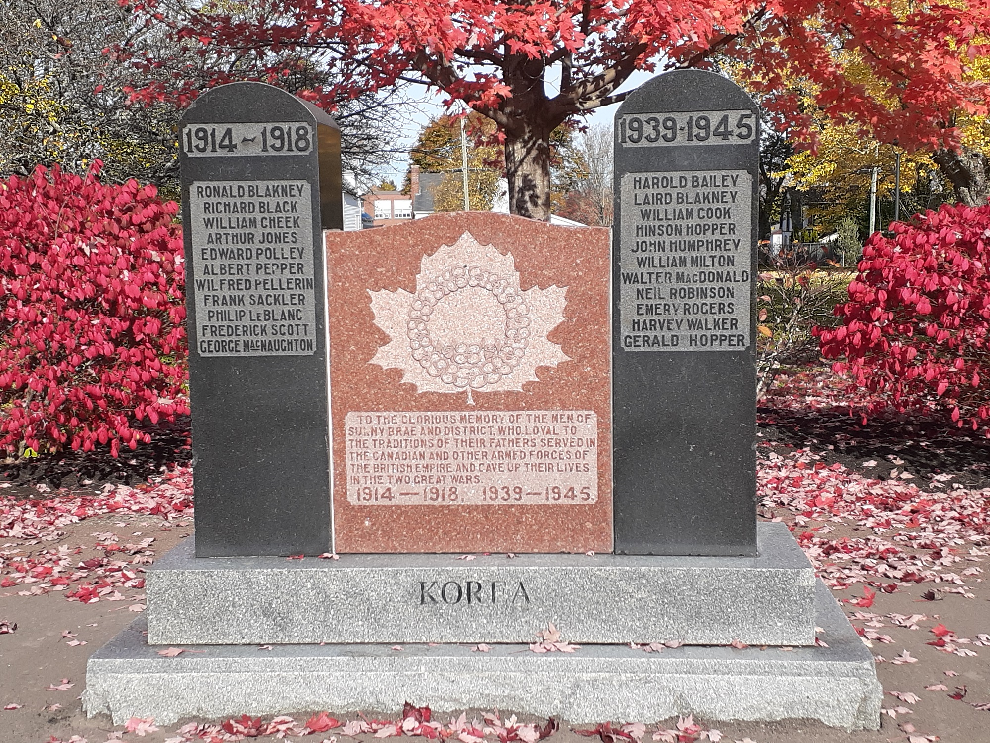 Sunny Brae War Memorial National Inventory of Canadian Military