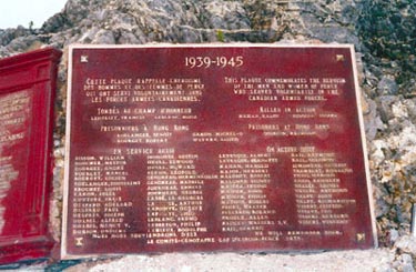 Second World War plaque