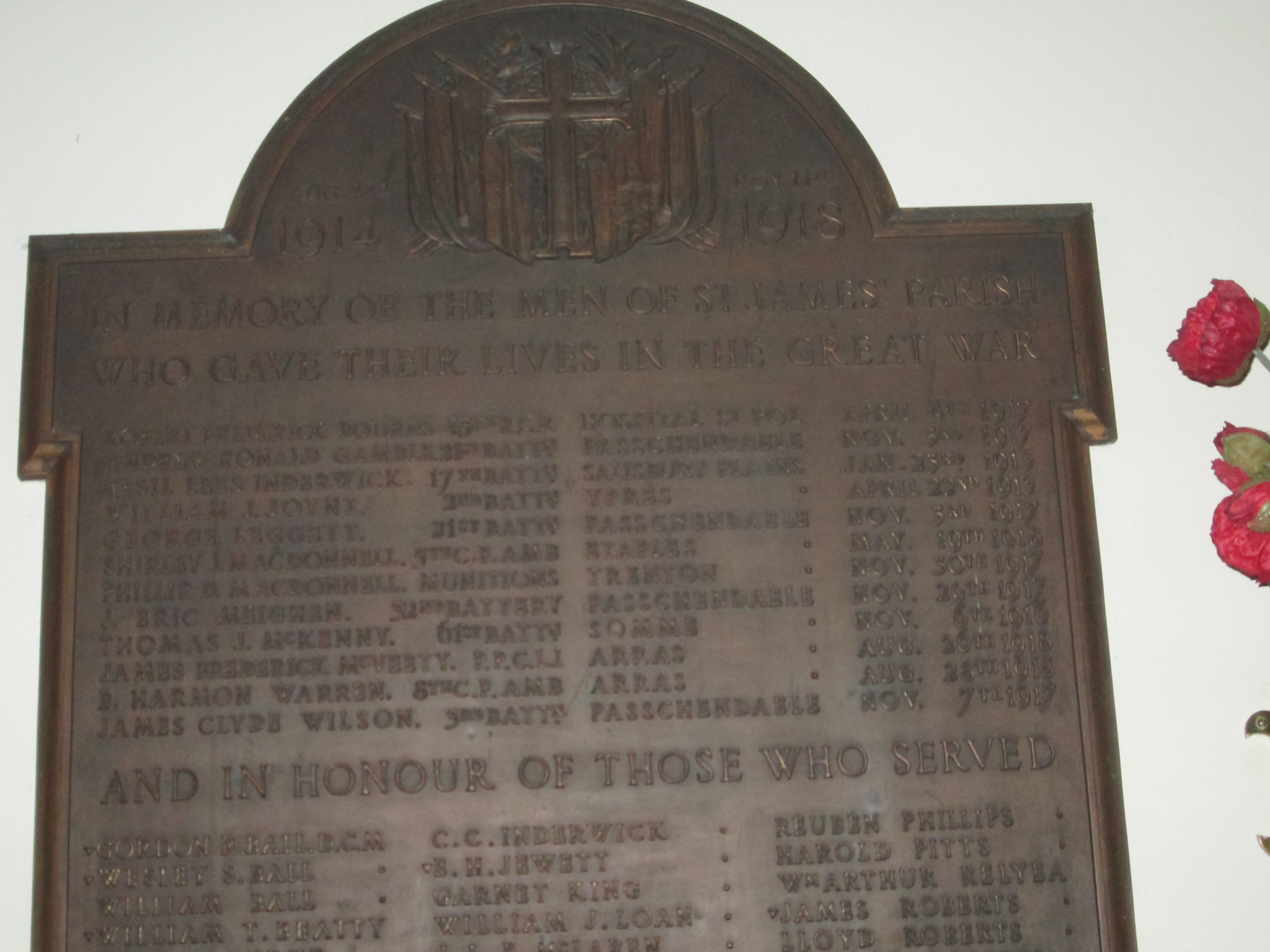 Close-up of plaque top