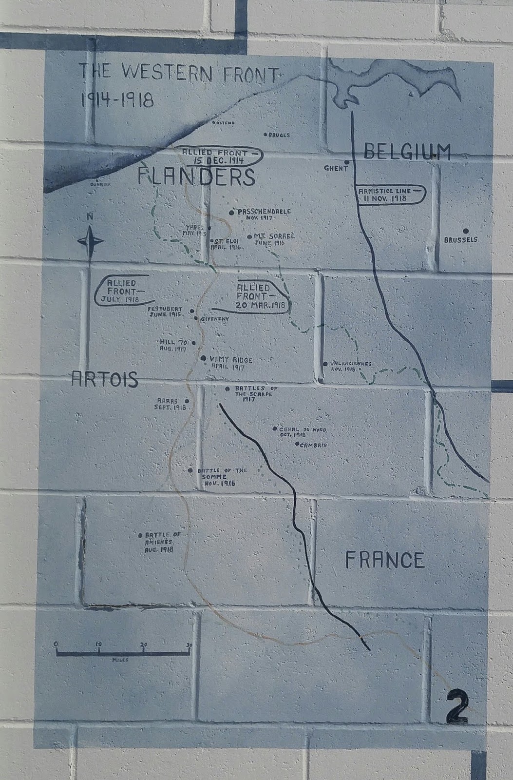 Carte du front de l’Ouest.