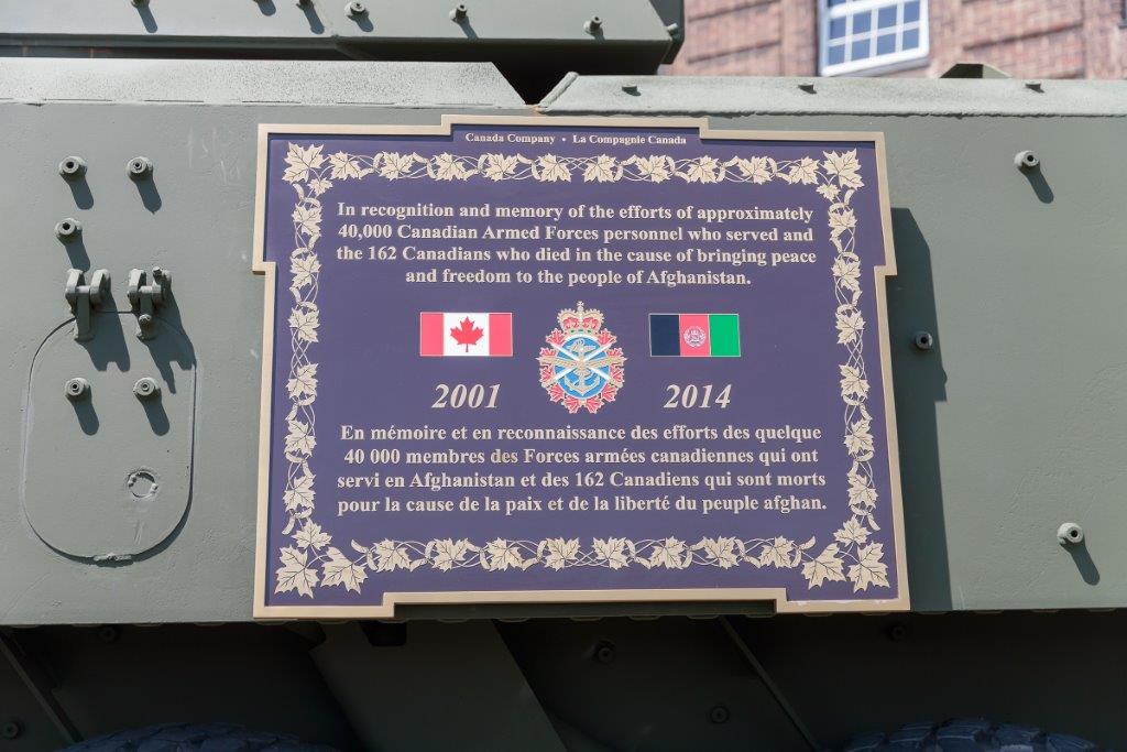 Plaque sur le Monument du VBL III en l’honneur de la garnison de Toronto
