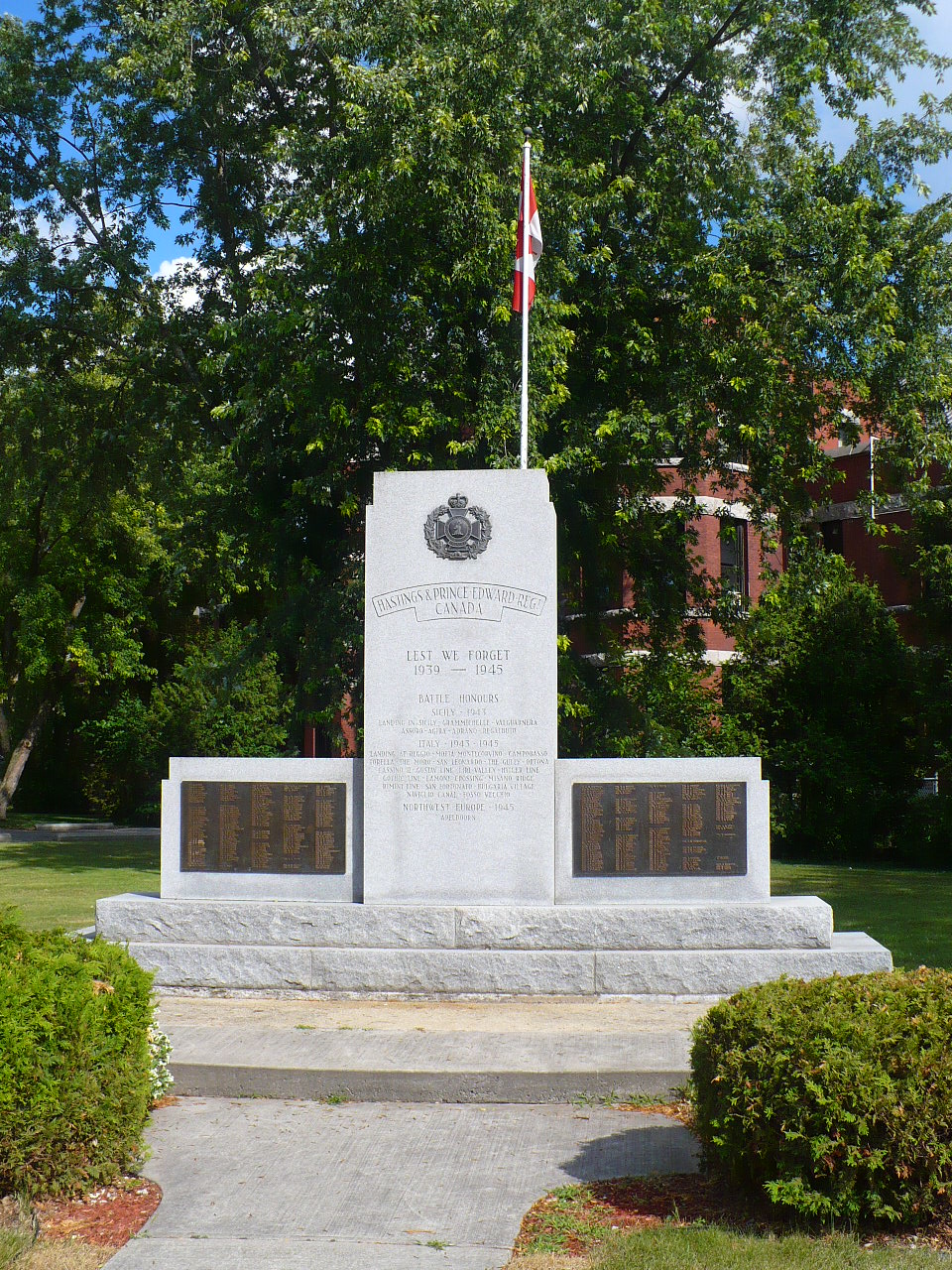 Monument commémoratif du Hastings & Prince Edward Regiment