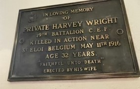 Private Harvey Wright Plaque