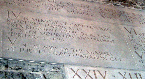 Some of the carillon dedications.