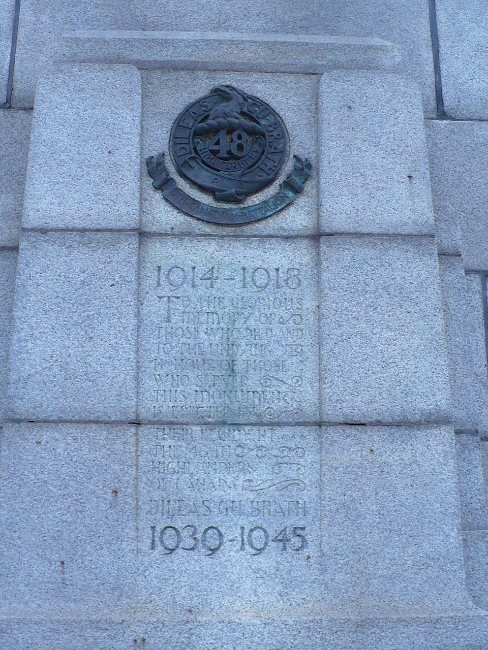 front inscription
