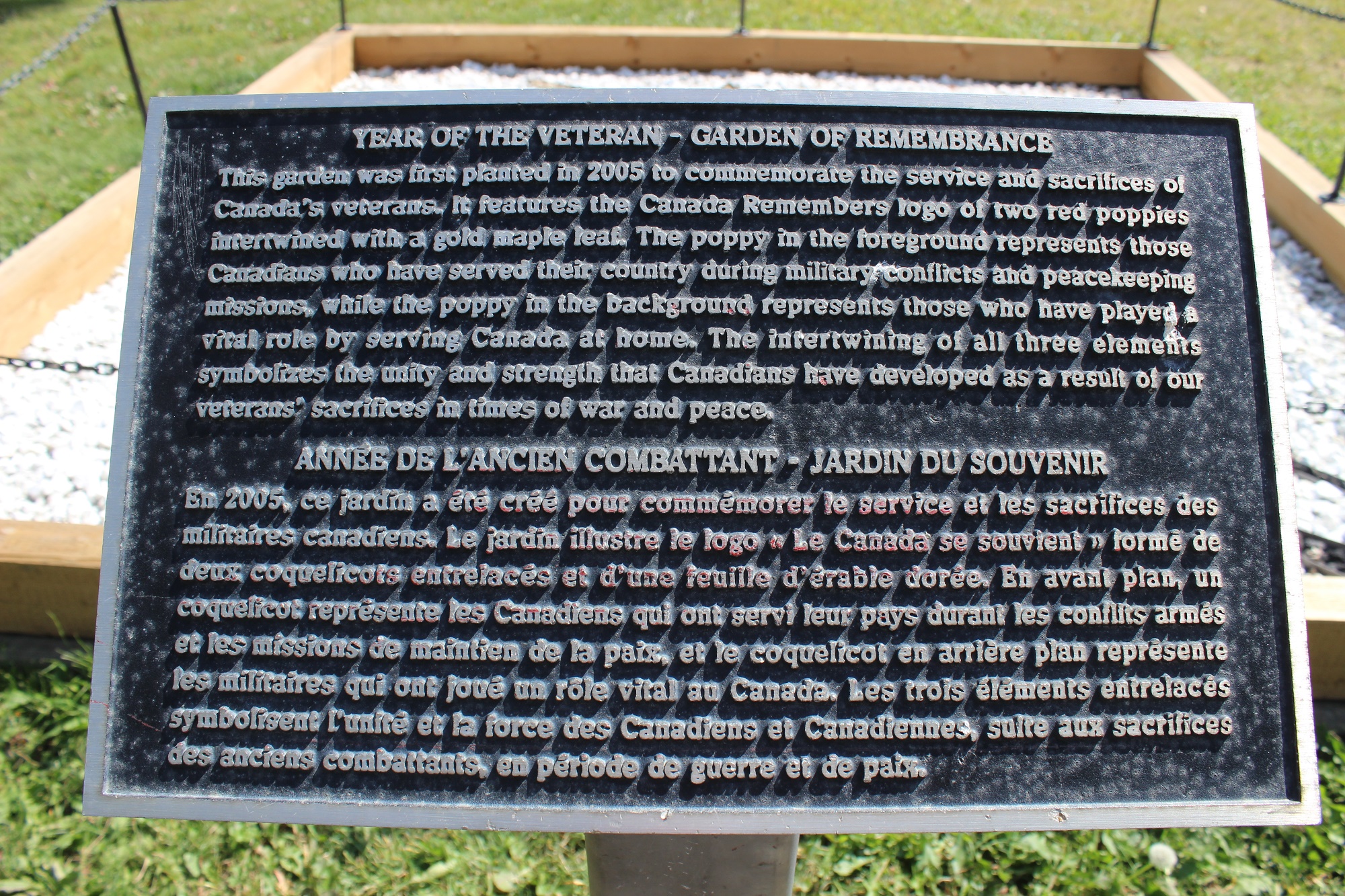 Garden of Remembrance plaque