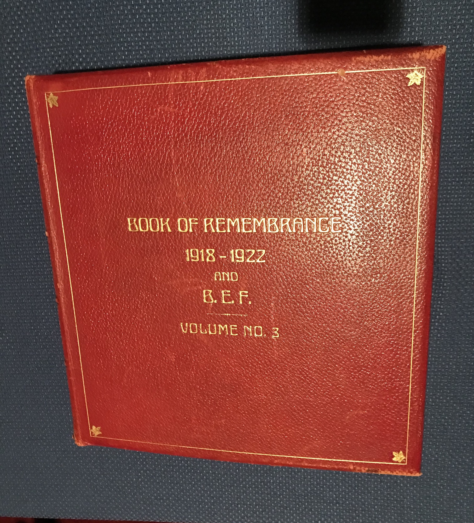 First World War Book of Remembrance, 1918 - 1922