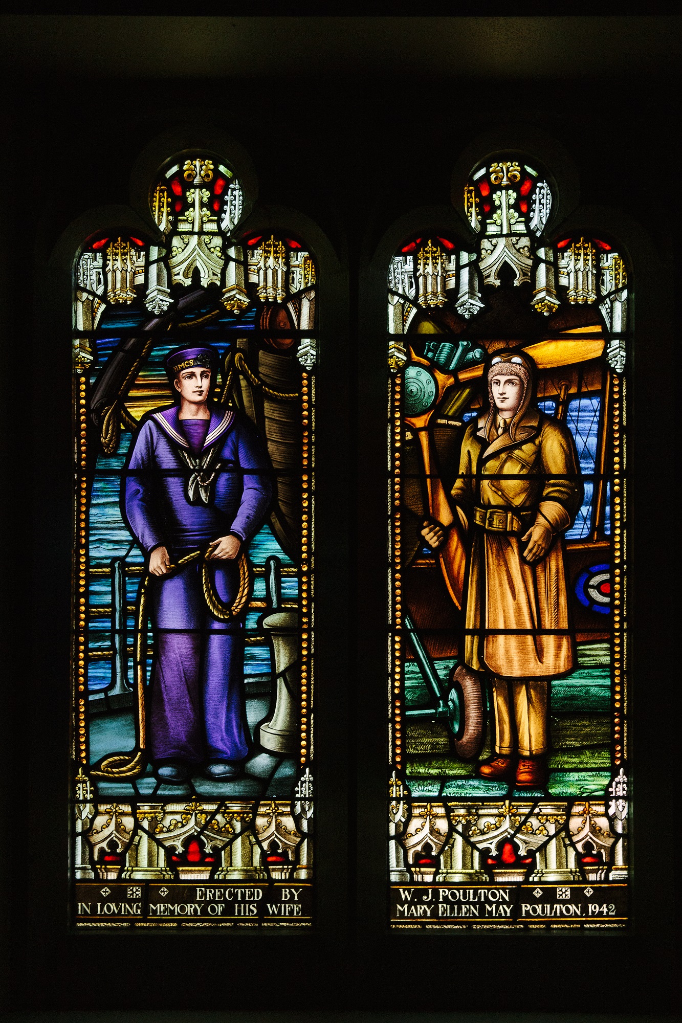 The Sailor and The Airman stained glass windows