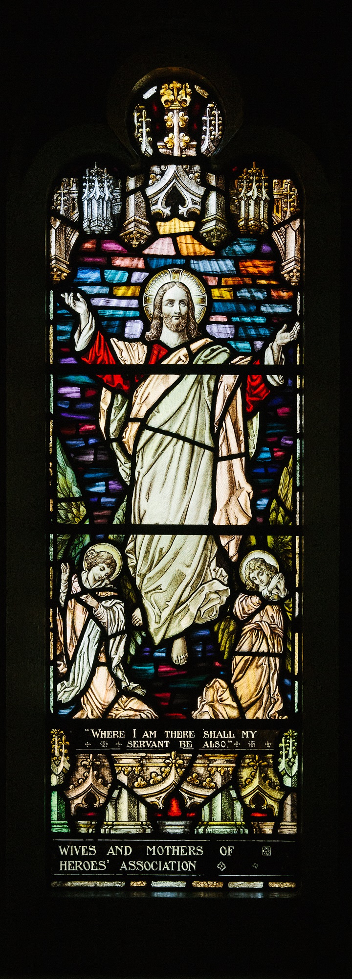 The Transfigured Soldier stained glass window