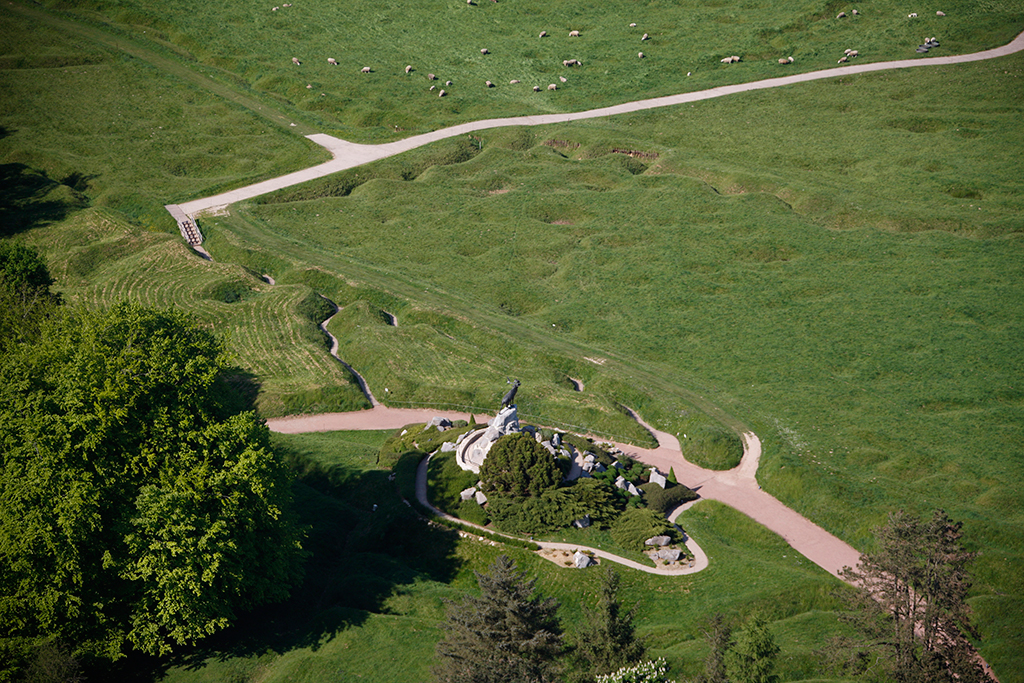 Vue aérienne du Mémorial terre-neuvien à Beaumont-Hamel