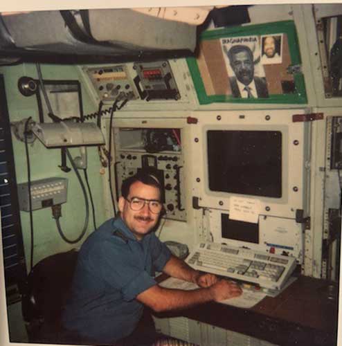 Tony Tremblay on HMCS Athabaskan.