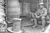 Drinking water. 22nd Battalion. French Canadians, July 1916.