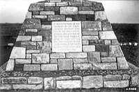 Detailed view of previous photo. Memorial erected to the soldiers of the 1st Canadian Division who fell during the Battle of Vimy Ridge, February 1918.