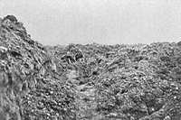 Position allemande avant Bellecourt après un Beschießung [bombardement].
