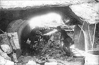 German gun emplacement badly knocked about by our artillery, April 1917. 