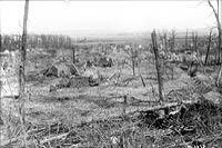 The ruins of the village of Farbus which was captured by the Canadians, April 1917.