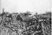 German machine gun emplacement in the village of Thélus, April 1917.