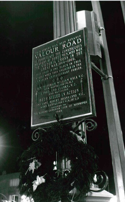 Valour Road plaque
