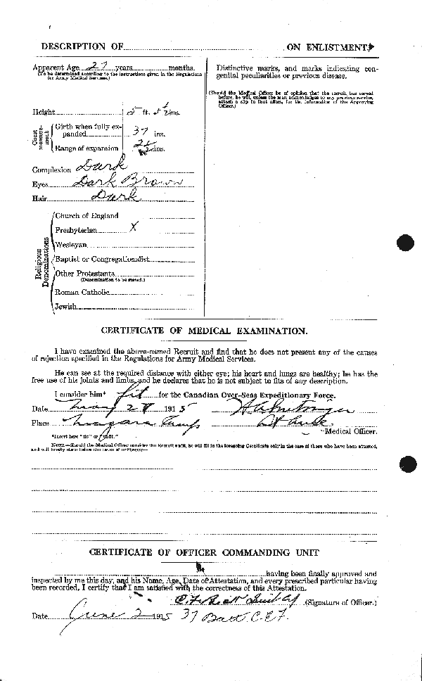 Attestation Papers (Reverse)