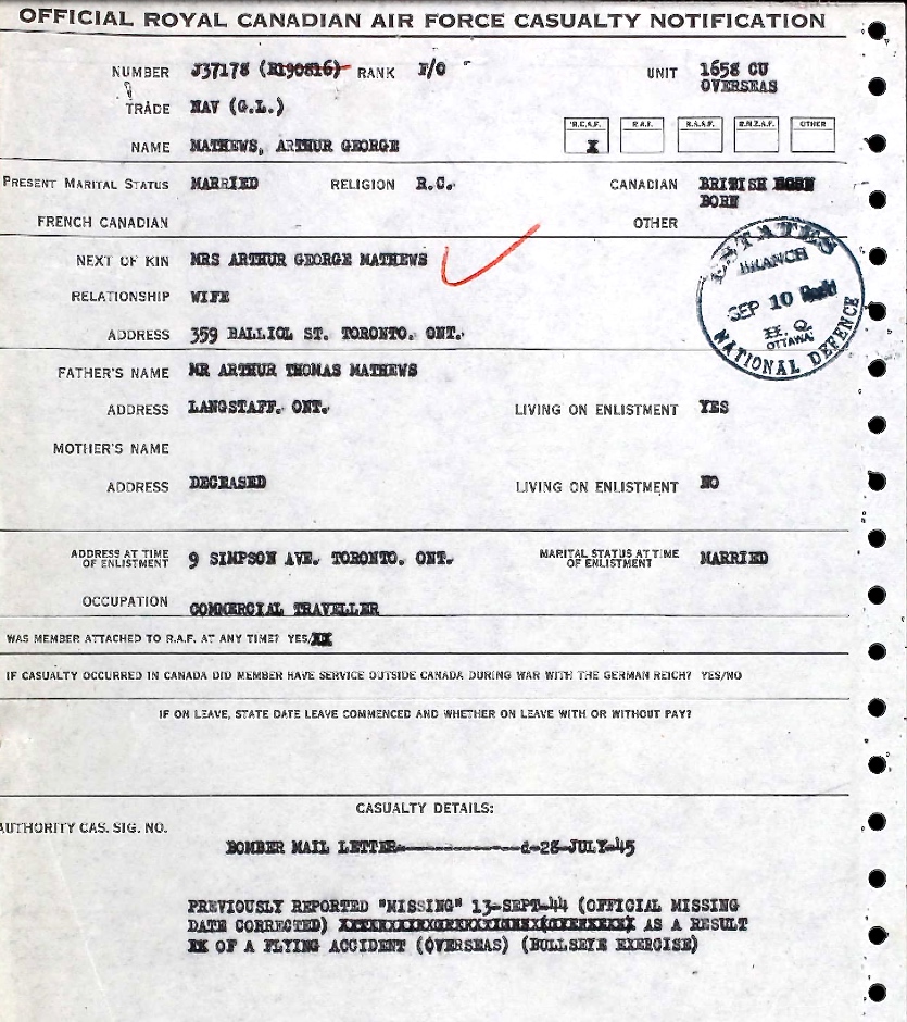 Notification of death