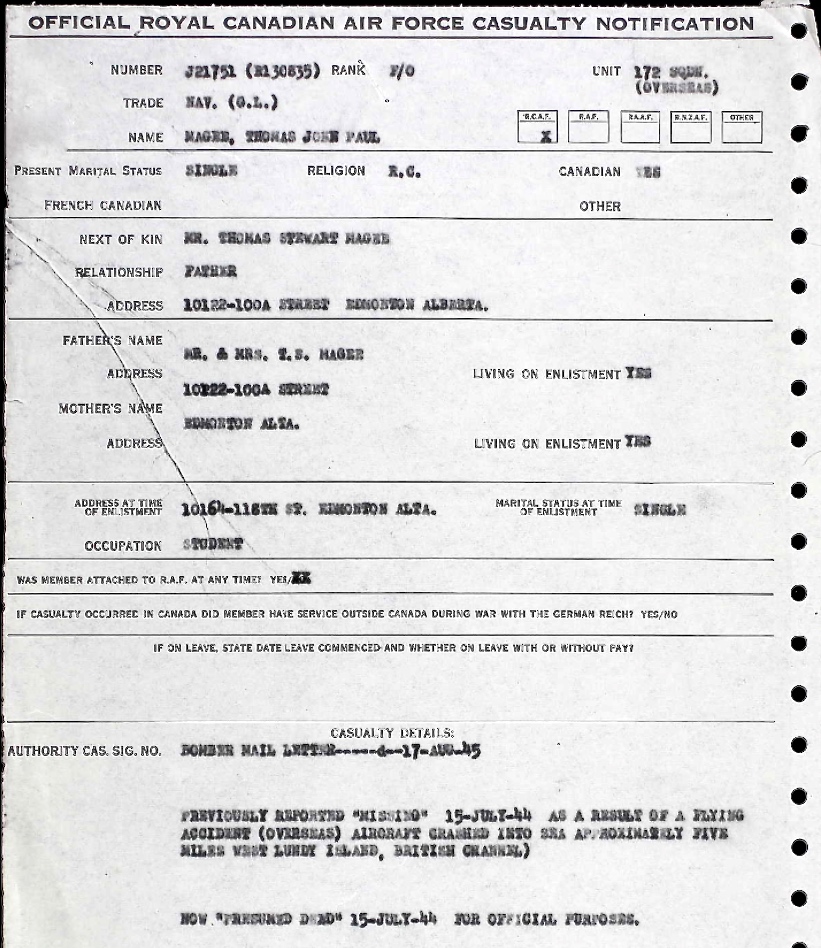 Notification of death