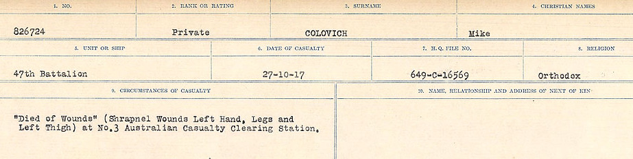 Circumstances of Death Registers
