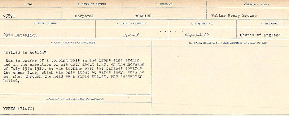 Photo of WALTER HENRY BROWNE COLLIER