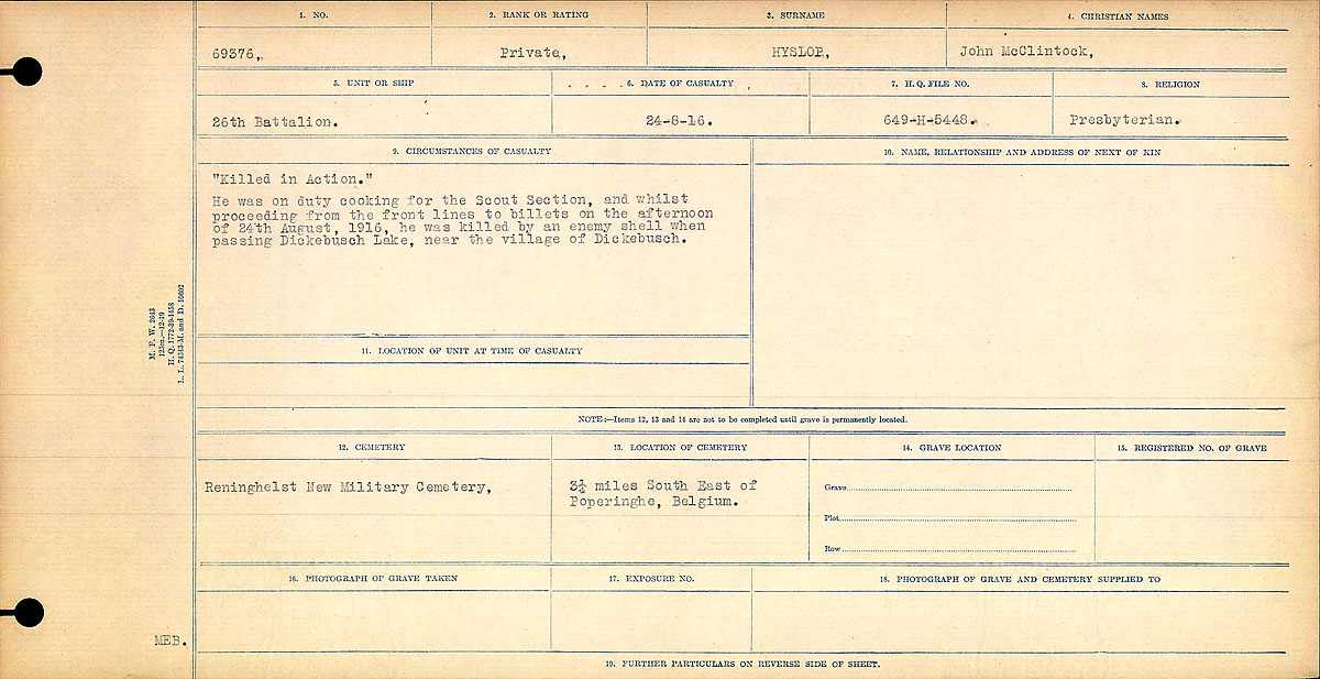 Circumstances of death registers