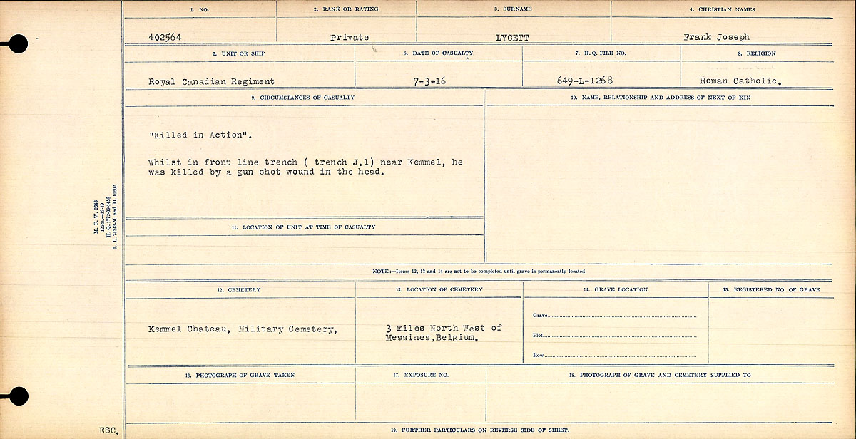 Circumstances of death registers