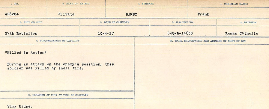 Circumstances of Death Registers