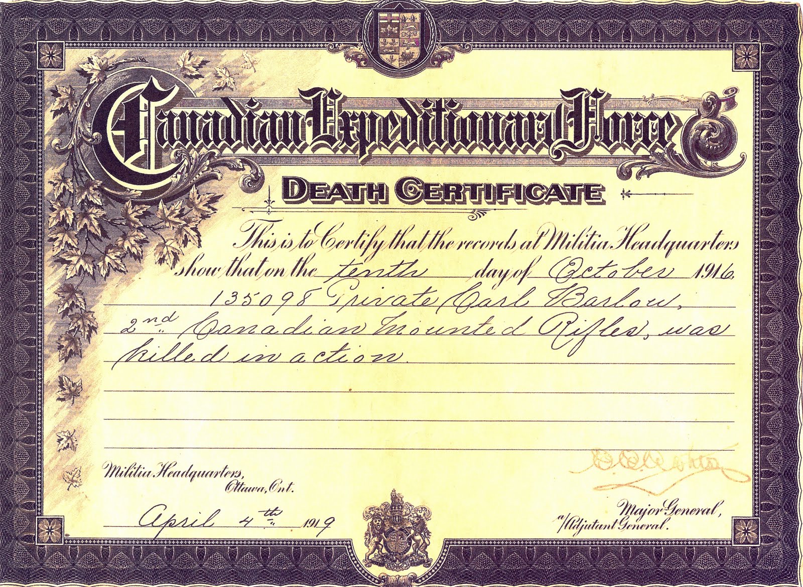 Death Certificate