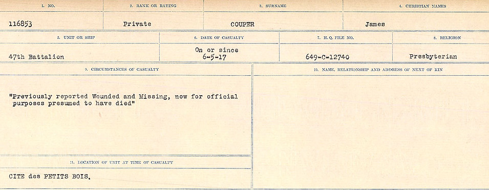 Circumstances of Death Registers
