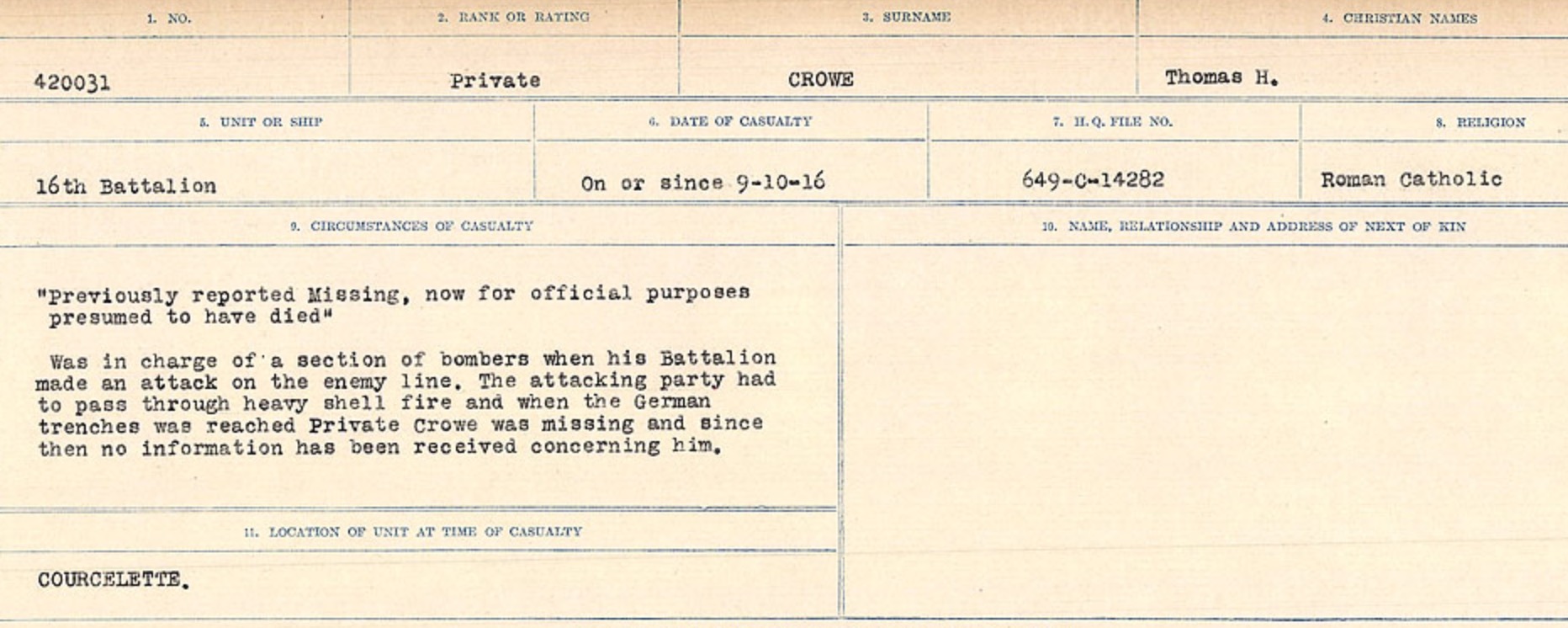 Circumstances of death registers