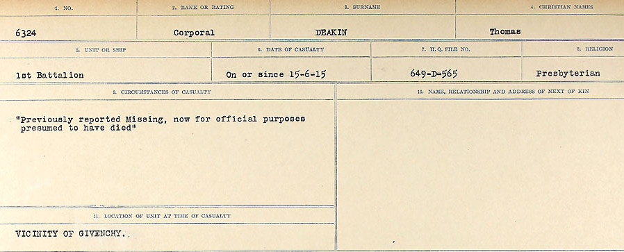 Circumstances of death registers