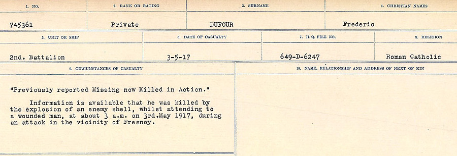Circumstances of death registers