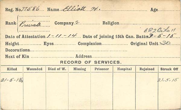 Record of Service(Front)