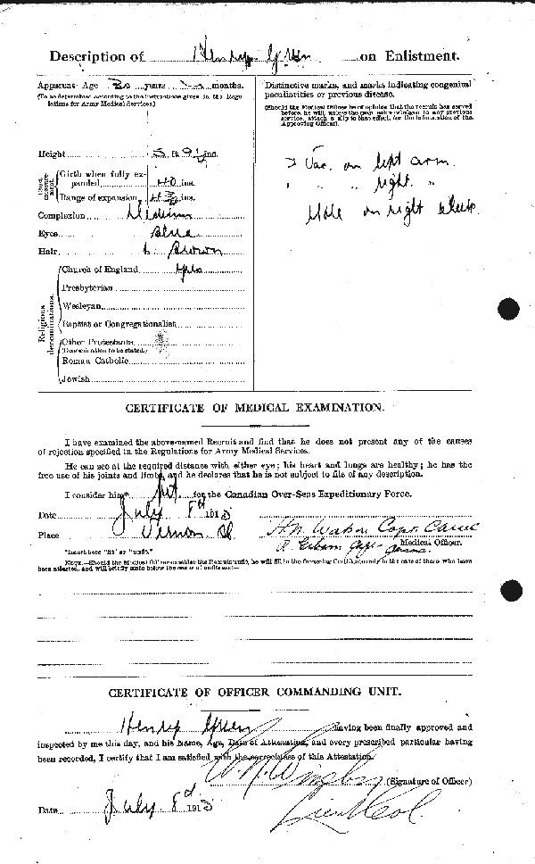 Attestation Papers (Reverse)