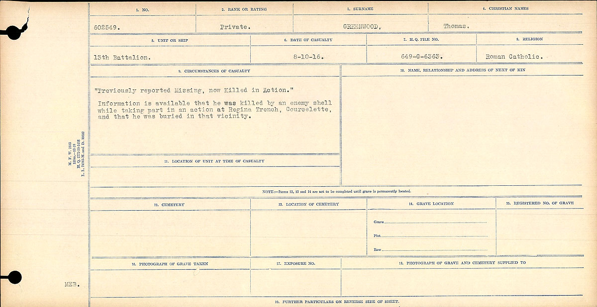 Circumstances of death registers