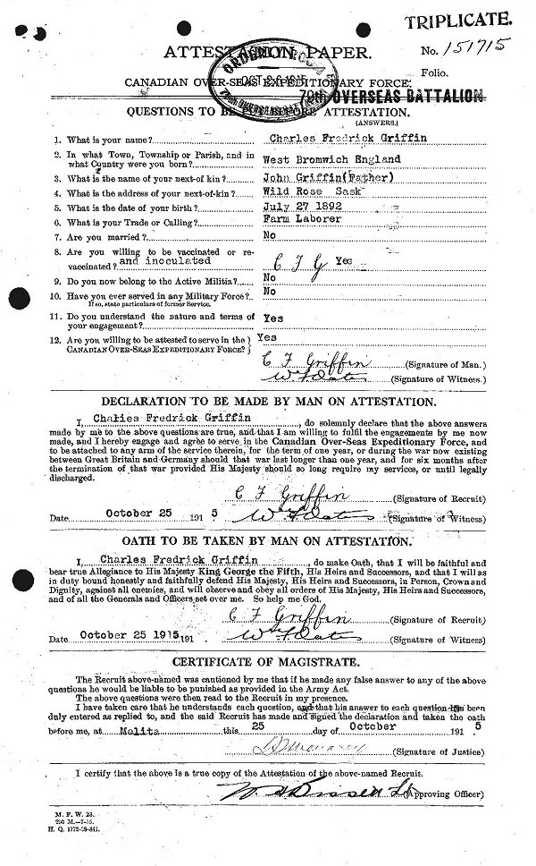 Attestation Papers (Front)