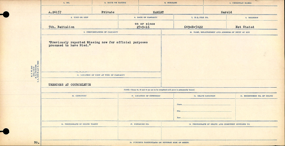 Circumstances of death registers