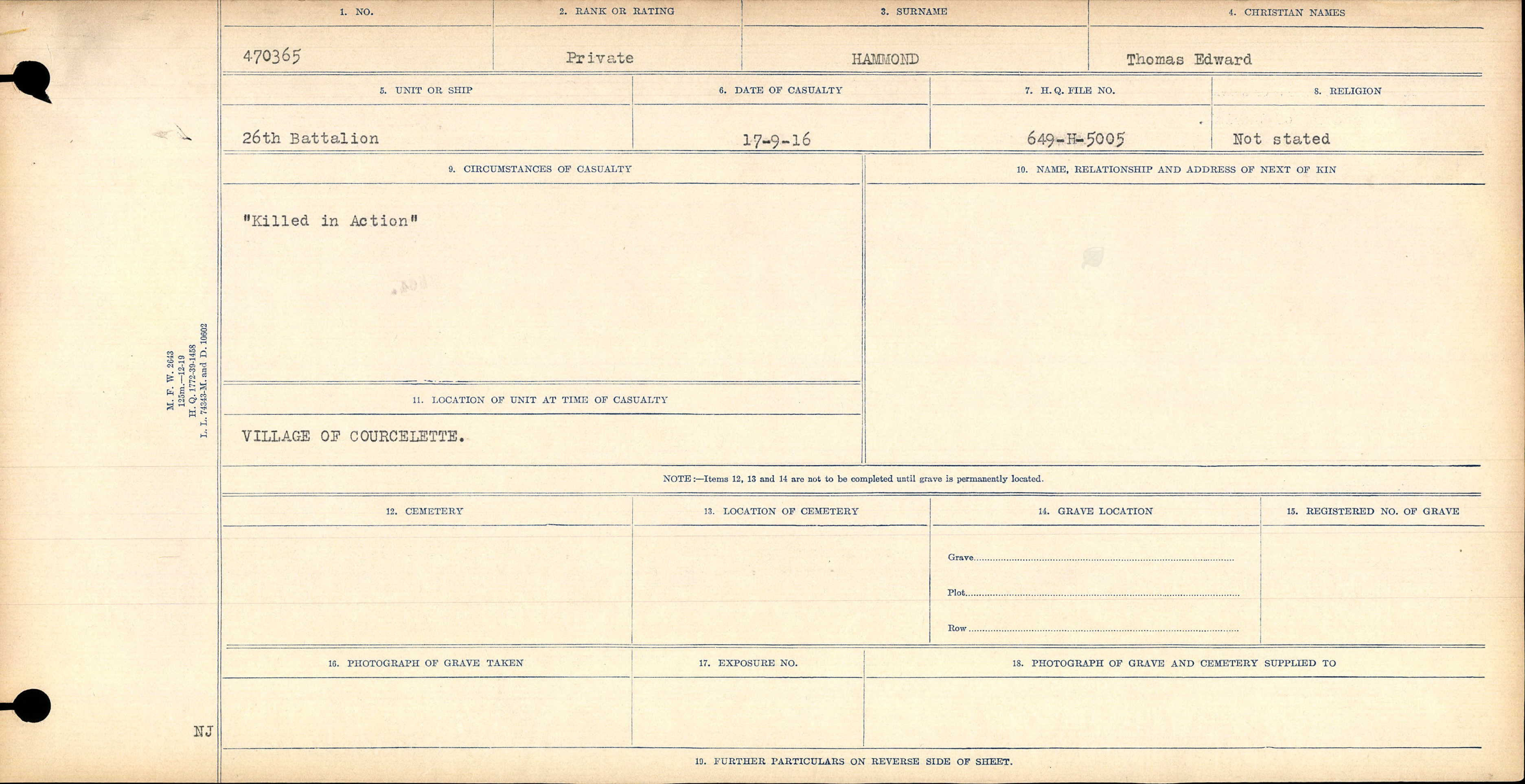 Circumstances of death