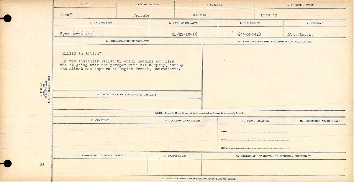 Circumstances of death registers