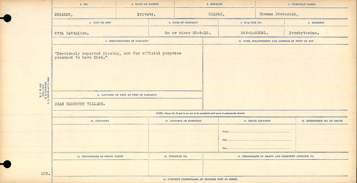 Circumstances of death registers