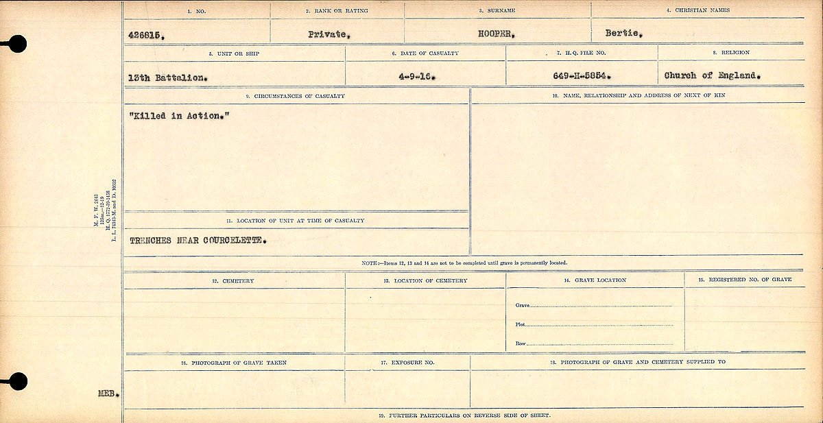 Circumstances of death registers